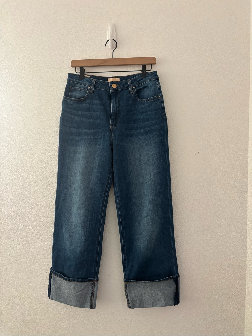Kut from the Kloth sienna cuffed high waisted wide leg jeans - Picture 2 of 4